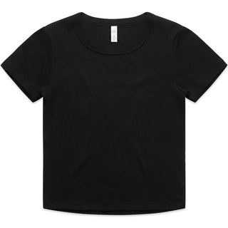 AS Colour 4074 Wo's Organic Rib Baby Tee - Front View | color:Black|view:front