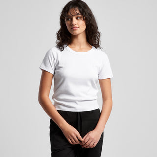 AS Colour Women's Organic Rib Baby Tee | 4074 (White)