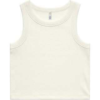 AS Colour 4064G Wo's Organic Rib Crop Tank - Front View | color:Ecru|view:front