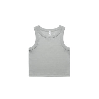 AS Colour 4064G Wo's Organic Rib Crop Tank - Front View | color:Storm|view:front