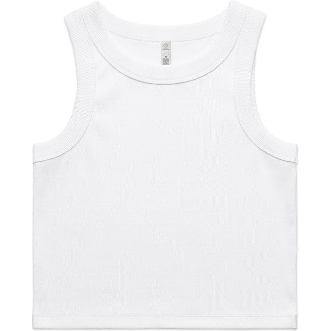 AS Colour Women's Organic Rib Crop Tank | 4064G (White)