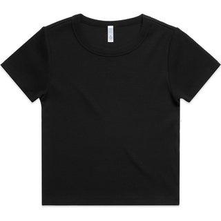 AS Colour 4092G Wo's Organic Rib Tee - Front View | color:Black|view:front