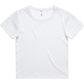 AS Colour 4092G Wo's Organic Rib Tee - Front View | color:White|view:front