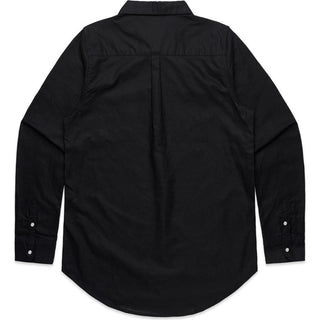 AS Colour 4401 Wo's Oxford Shirt - Back View | color:Black|view:back