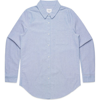 AS Colour 4401 Wo's Oxford Shirt - Front View | color:Light Blue|view:front