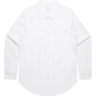 AS Colour 4401 Wo's Oxford Shirt - Front View | color:White|view:front