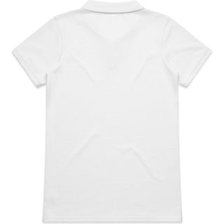 AS Colour 4411 Wo's Pique Polo - Back View | color:White|view:back