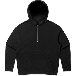 AS Colour 4164 Wo's Relax Half Zip Hood - Front View | color:Black|view:front