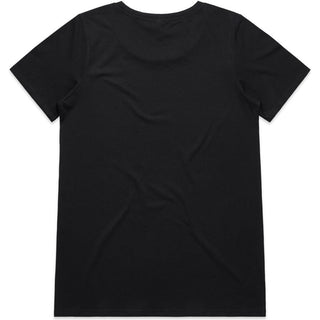 AS Colour 4011 Wo's Shallow Scoop Tee - Back View | color:Black|view:back