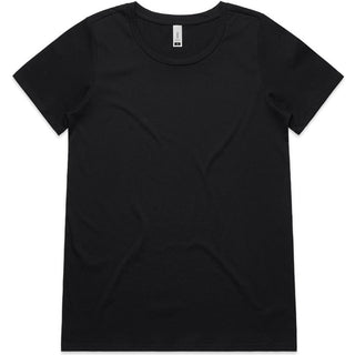 AS Colour 4011 Wo's Shallow Scoop Tee - Front View | color:Black|view:front