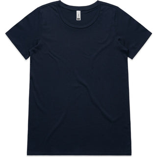 AS Colour 4011 Wo's Shallow Scoop Tee - Front View | color:Navy|view:front