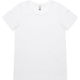 AS Colour 4011 Wo's Shallow Scoop Tee - Front View | color:White|view:front