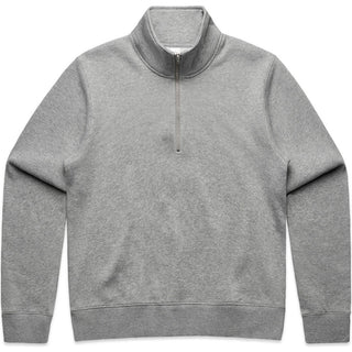 AS Colour 4125 Wo's Stencil Half Zip Crew - Front View | color:Grey Marle|view:front