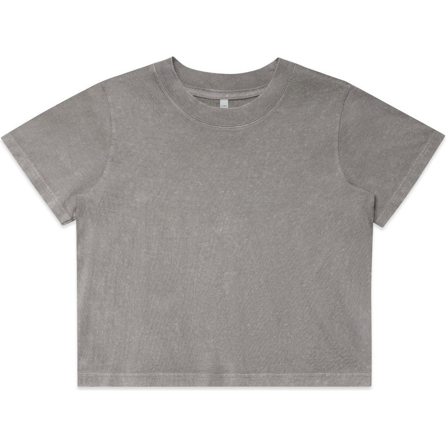 AS Colour Women's Stone Wash Heavy Crop Tee | 4086 (Grey Stone)