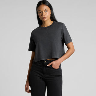 AS Colour Women's Stone Wash Heavy Crop Tee | 4086 (Black Stone)