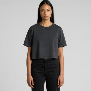 AS Colour Women's Stone Wash Heavy Crop Tee | 4086 (Black Stone)