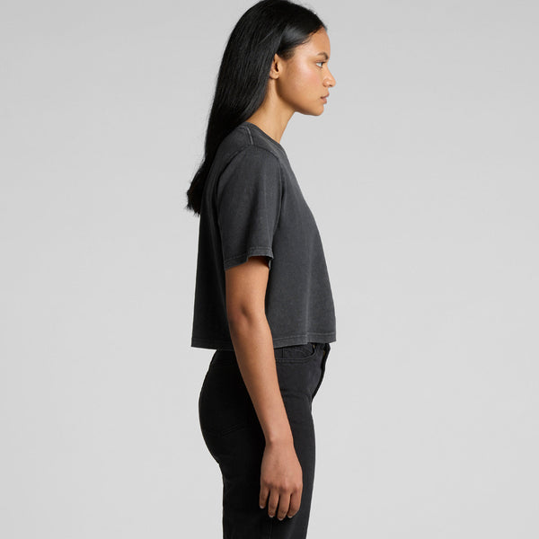 AS Colour Women's Stone Wash Heavy Crop Tee | 4086 (Grey Stone)