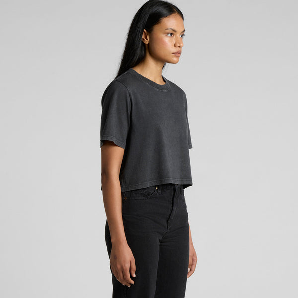 AS Colour Women's Stone Wash Heavy Crop Tee | 4086 (Grey Stone)