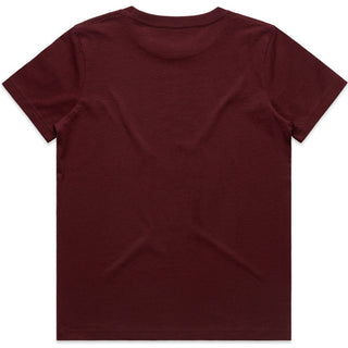 AS Colour 3006 Youth Staple Tee - Back View | color:Burgundy|view:back