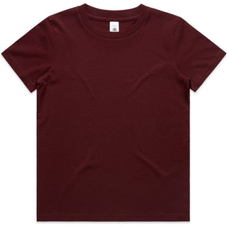 AS Colour 3006 Youth Staple Tee - Front View | color:Burgundy|view:front