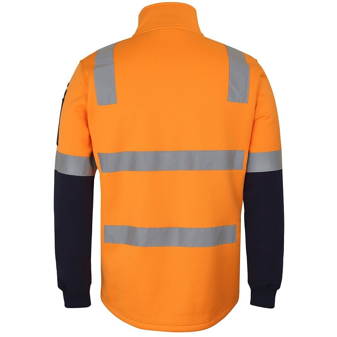 JB's Wear 6DARF 1/2 Zip AUST. Rail (D+N) Fleece Sweater - Back View | color:Orange/Navy|view:back