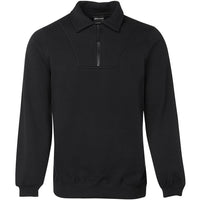 JB's Wear 3FSZ 1/2 Zip Fleecy Sweat - Front View | color:Black|view:front