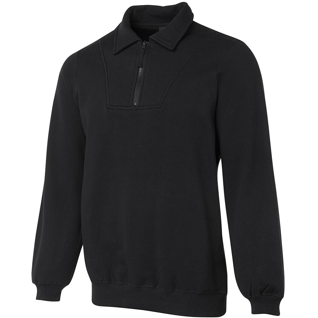 JB's Wear 3FSZ 1/2 Zip Fleecy Sweat - Side View | color:Black|view:side