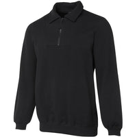 JB's Wear 3FSZ 1/2 Zip Fleecy Sweat - Side View | color:Black|view:side