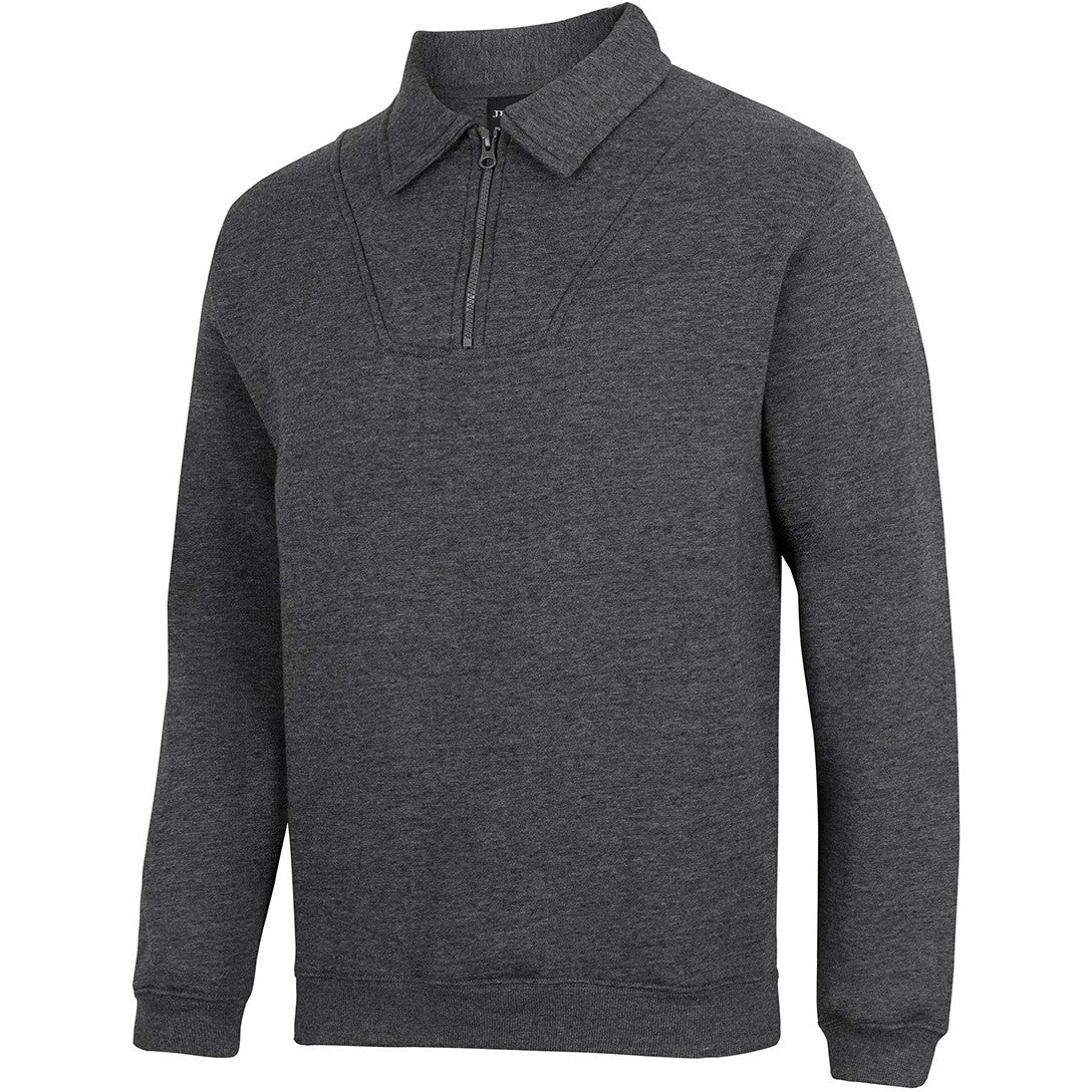 JB's Wear 3FSZ 1/2 Zip Fleecy Sweat - Side View | color:Graphite Marle|view:side