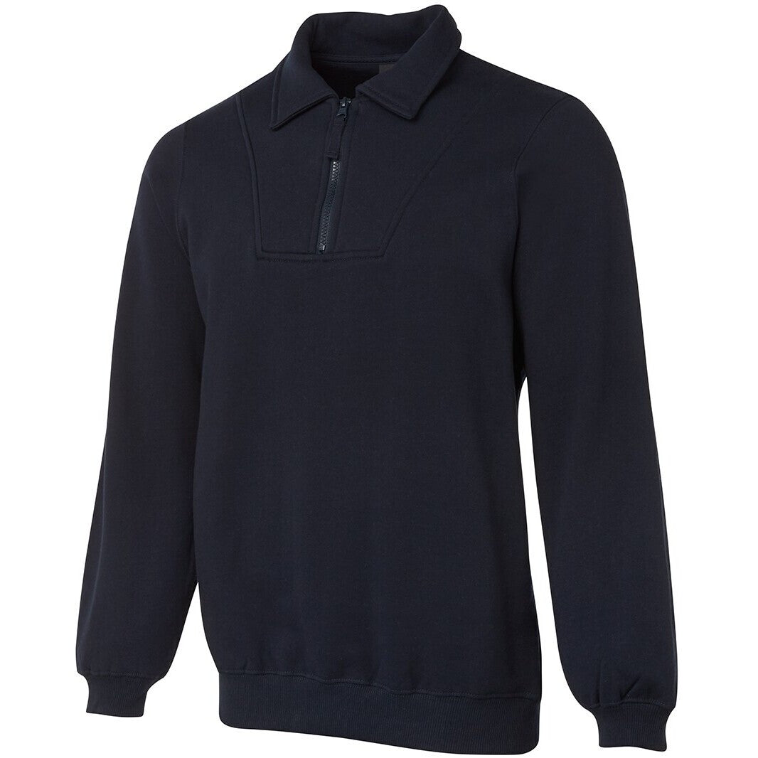 JB's Wear 3FSZ 1/2 Zip Fleecy Sweat - Side View | color:Navy|view:side