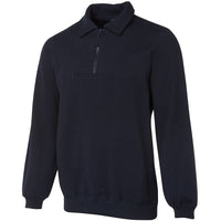 JB's Wear 3FSZ 1/2 Zip Fleecy Sweat - Side View | color:Navy|view:side
