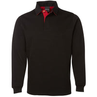 JB's Wear 3RT 2 Tone Rugby - Front View | color:Black/Red|view:front