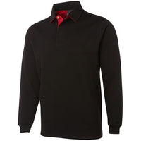 JB's Wear 3RT 2 Tone Rugby - Side View | color:Black/Red|view:side