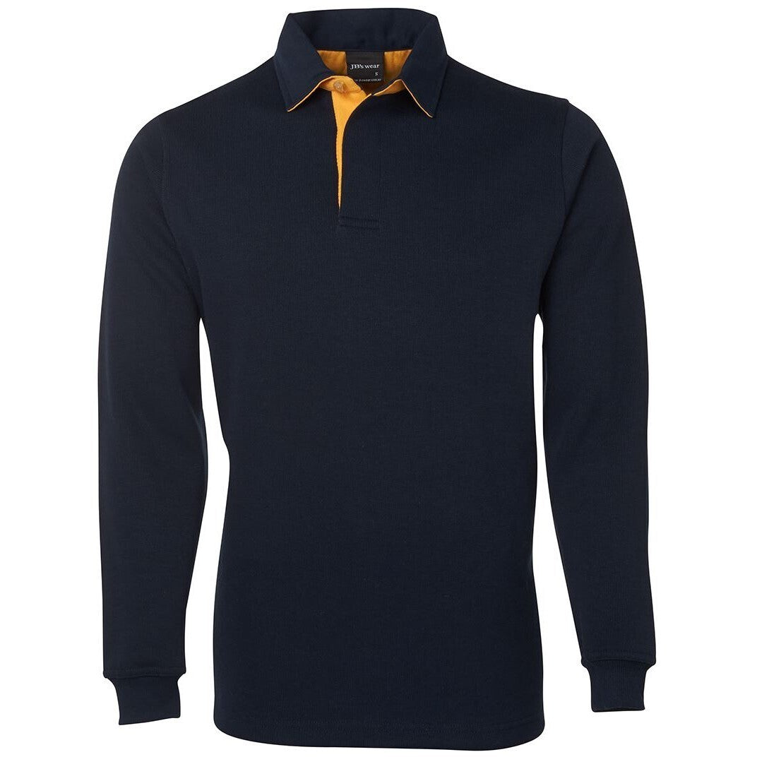 JB's Wear 3RT 2 Tone Rugby - Front View | color:Navy/Gold|view:front