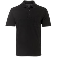 JB's Wear 210P 210 Pocket Polo - Front View | color:Black|view:front