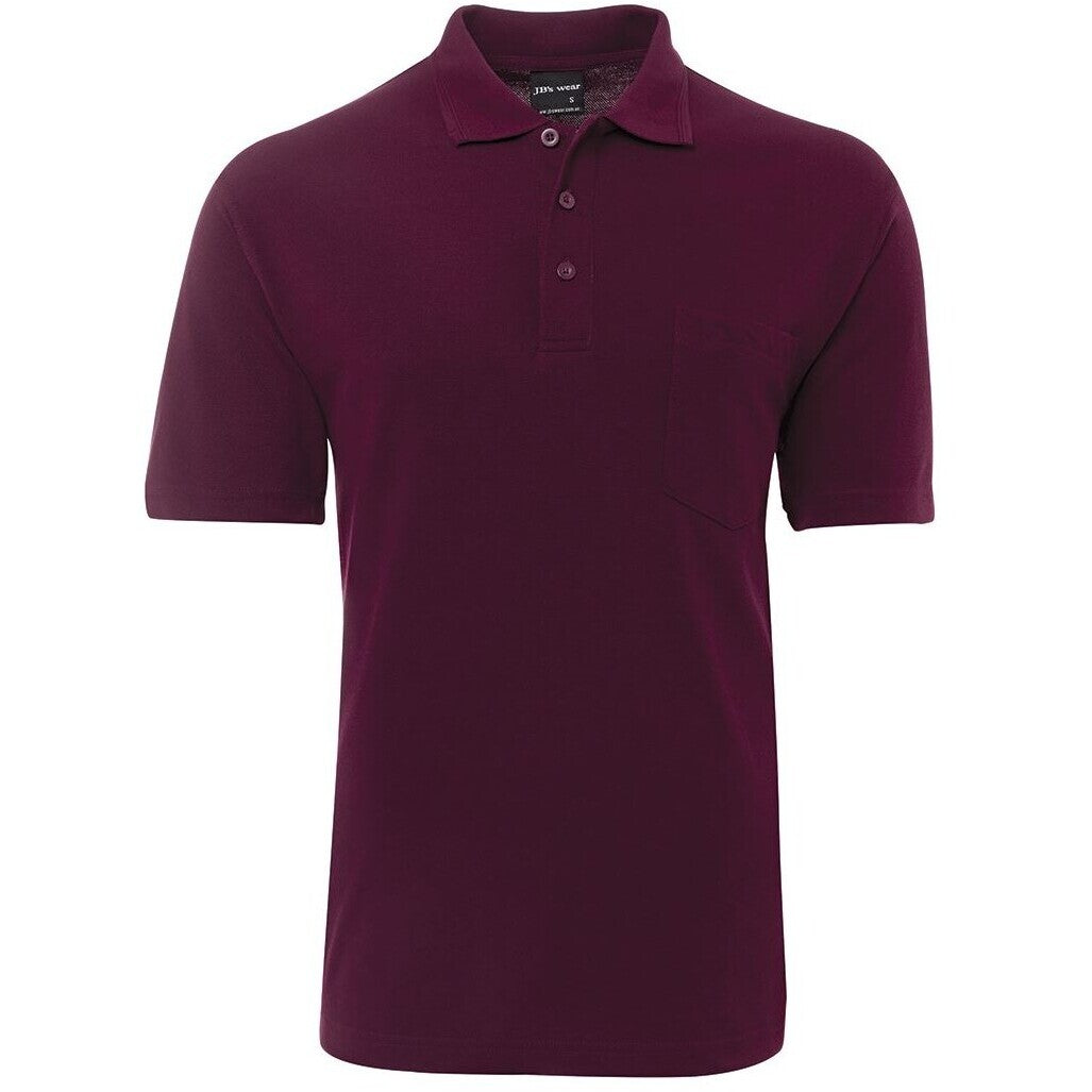 JB's Wear 210P 210 Pocket Polo - Front View | color:Maroon|view:front