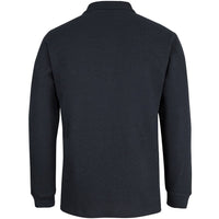 JB's Wear 2PCL 320g L/S Popcorn Cotton Polo - Back View | color:Black|view:back