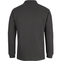 JB's Wear 2PCL 320g L/S Popcorn Cotton Polo - Back View | color:Gunmetal|view:back