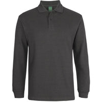 JB's Wear 2PCL 320g L/S Popcorn Cotton Polo - Front View | color:Gunmetal|view:front