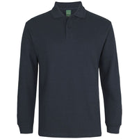 JB's Wear 2PCL 320g L/S Popcorn Cotton Polo - Front View | color:Navy|view:front