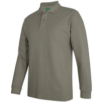 JB's Wear 2PCL 320g L/S Popcorn Cotton Polo - Side View | color:Slate|view:side