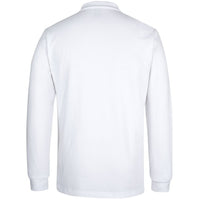 JB's Wear 2PCL 320g L/S Popcorn Cotton Polo - Back View | color:White|view:back