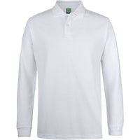 JB's Wear 2PCL 320g L/S Popcorn Cotton Polo - Front View | color:White|view:front
