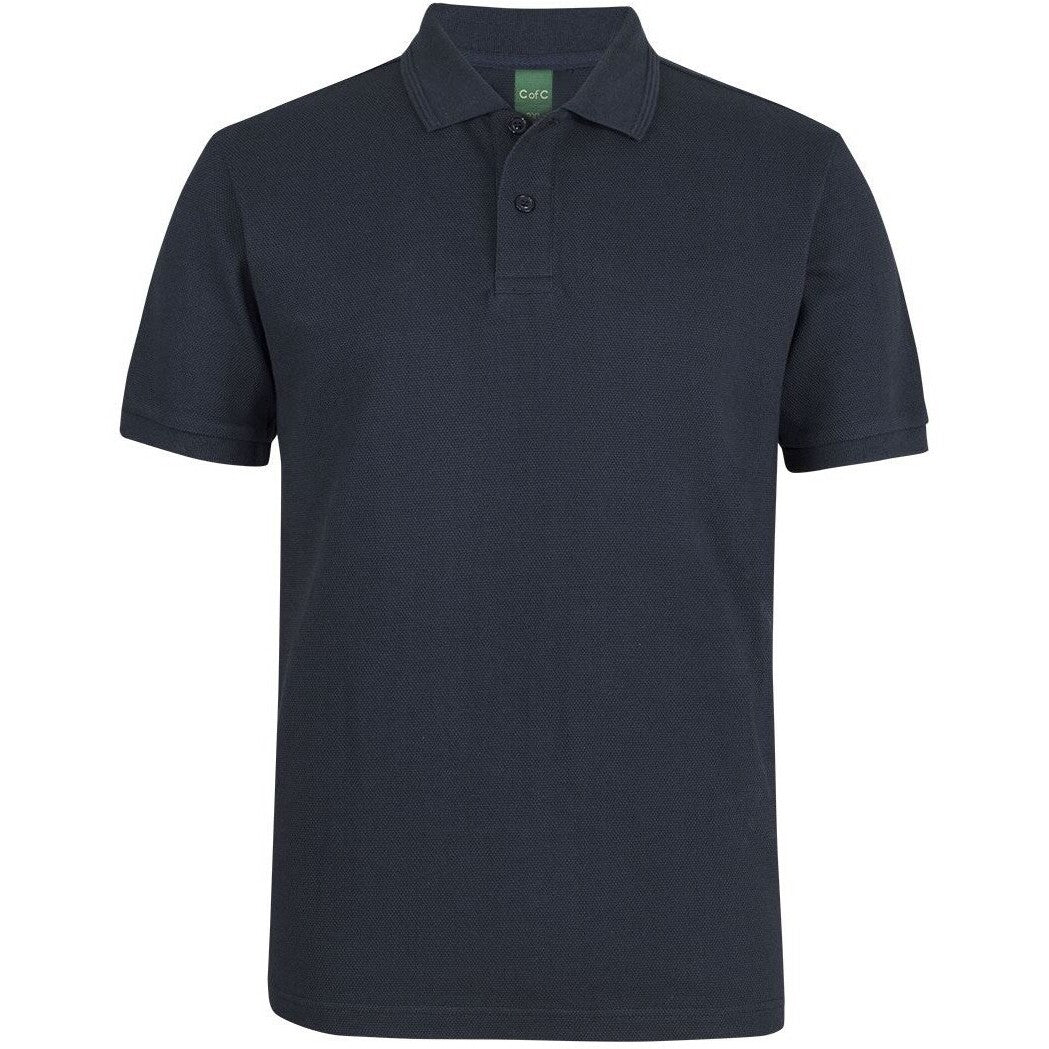 JB's Wear 2PCS 320g Popcorn Cotton Polo - Front View | color:Navy|view:front