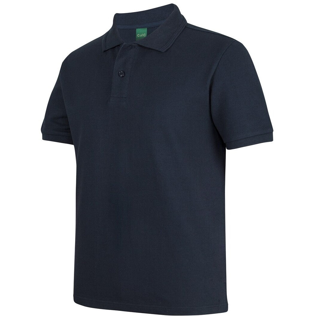 JB's Wear 2PCS 320g Popcorn Cotton Polo - Side View | color:Navy|view:side