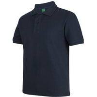 JB's Wear 2PCS 320g Popcorn Cotton Polo - Side View | color:Navy|view:side