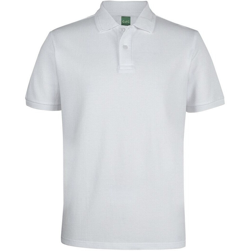 JB's Wear 2PCS 320g Popcorn Cotton Polo - Front View | color:White|view:front