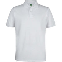 JB's Wear 2PCS 320g Popcorn Cotton Polo - Front View | color:White|view:front
