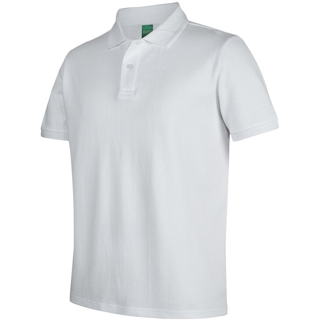JB's Wear 2PCS 320g Popcorn Cotton Polo - Side View | color:White|view:side