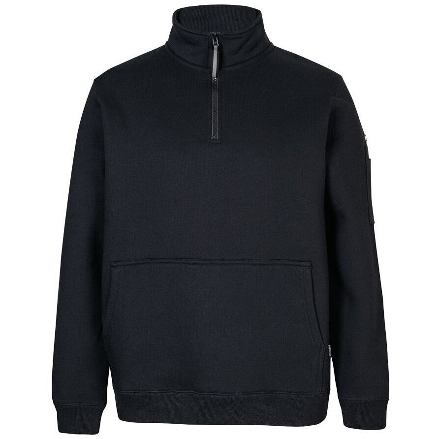 JB's Wear 6CHF 350 Premium Trade 1/2 Zip Fleece - Front View | color:Black/Black|view:front
